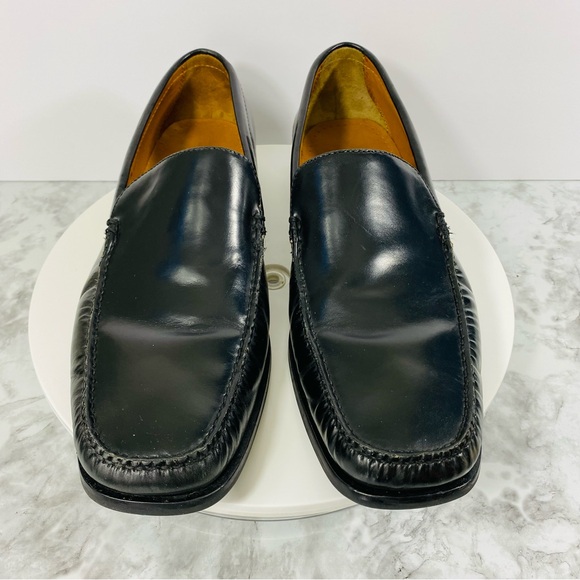 Cole Haan Leather Oxford Loafers Mens 10.5M Black Square Toe Comfort Slip On - Picture 3 of 7